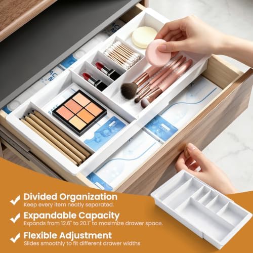 Expandable Drawer Organizer Tray from 11.8" to 19.68", Hanging