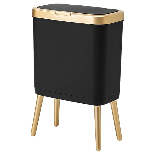 Procade Office Trash Can with Lid, Modern Narrow Garbage Can with Legs by MostPopularTrashCans