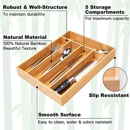 Besilord Silverware Organizer Kitchen Drawer Organizer Utensil