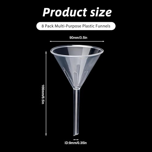 8 Pcs 3.5 Inch Wide Mouth Plastic Funnels, Easy and Smooth Content Transfer - Image 2