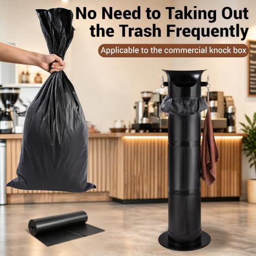 50Pcs Large Garbage Bags for Commercial Knock Box, Espresso Coffee