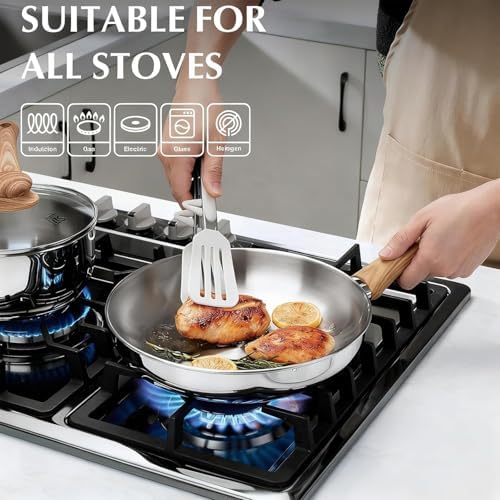 KOCH SYSTEME CS Stainless Steel Frying Pan Set of 3, 8"&10"&12"
