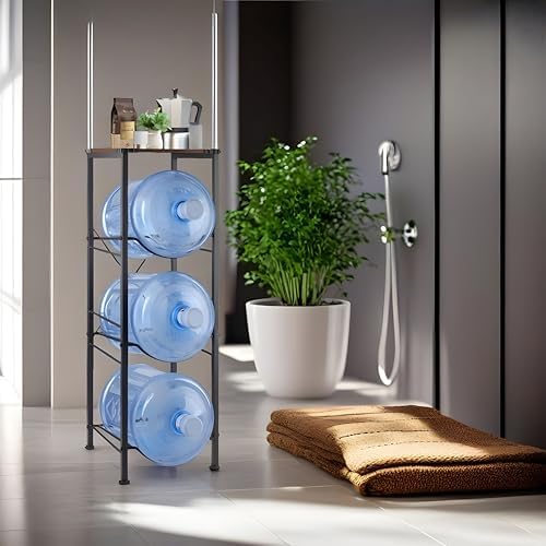 3-Tier Water Jug Rack for 5 Gallon Bottles, Heavy Duty Metal Water