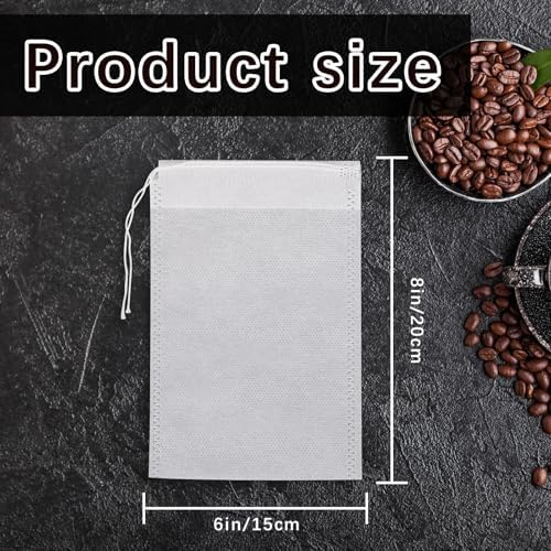 100 Pcs Cold Brew Bags 6x8 inch, No Mess Disposable Cold Brew Coffee