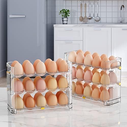 Reversible Egg Holder for Refrigerator and Countertop, 30 Eggs