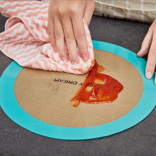 GUYDREMAT 10-Inch Silicone Baking Mats Set of 2 - Non-Stick, Heat-Safe