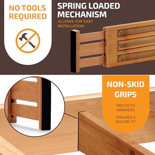 6-Pack Drawer Dividers 6-Inch High Dresser Drawer Organizer 11.5 to