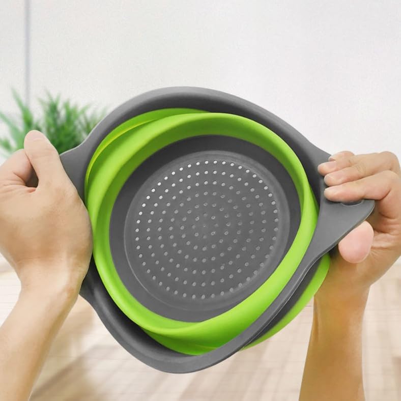 2 Pack Collapsible Colander Set, Emptycolor Foldable Collapsible