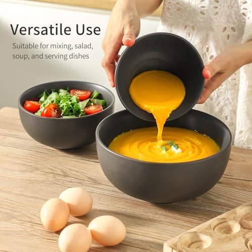 Tikoore Ceramic Mixing Bowls Set,Soup Bowls Set of 3, Stoneware