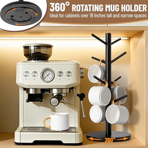 MyLifeUNIT Large Mug Holder Tree, 360° Rotated Coffee Cup Holder, 8