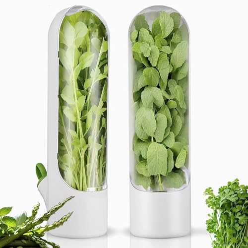 2 Pack Fresh Herb Keepers for Refrigerator