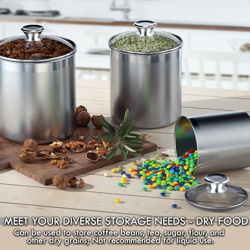 Cooks Standard Medium Stainless Steel Kitchen Canister Set for