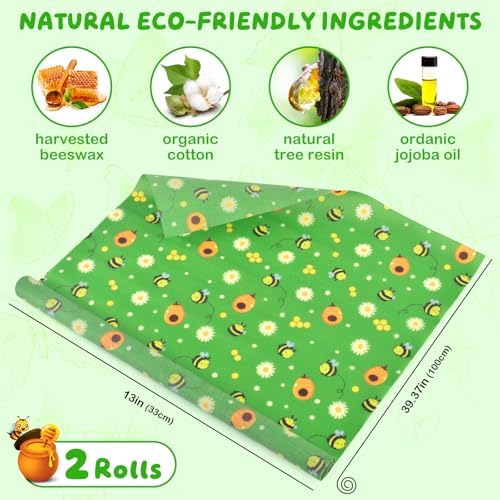 Beeswax Food Wraps, 2 Roll, 13 x 39 Inch