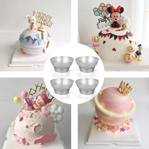 Hedume Set of 8 Cake Sphere Pan, 6.5 Inches 3D Sports Ball Cake Pan to