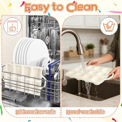 4 Pcs Silicone Muffin Pan Set with Metal Reinforced Frame, 12 Cup