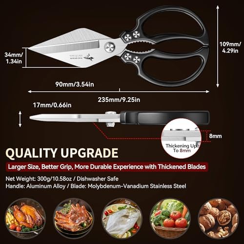 MAD SHARK Heavy Duty Kitchen Shears, All Purpose Kitchen Scissors