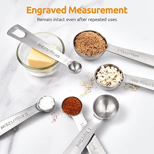 U-Taste 18/8 Stainless Steel Measuring Spoons Set of 9, Teaspoon