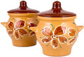 Stoneware Ramekin (Set of 2) - Clay Pots for Cooking (Beige)