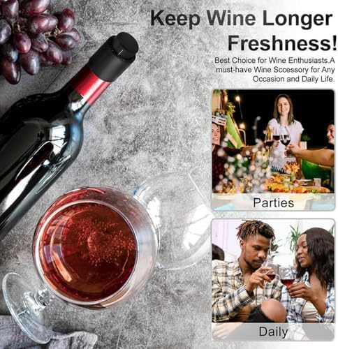 Wine Saver Vacuum Pump Set with 24 Reusable Silicone Stoppers