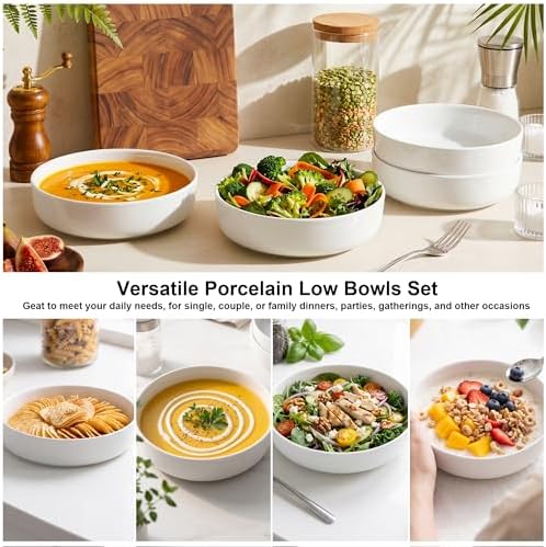 fMBB Pasta Bowls 26 oz, Salad Bowls Set for Serving Soup, Pasta