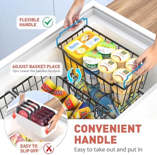 Goovilla Freezer Organizer Bins, 5-7 Cu.FT Chest Freezer, 4 Pack