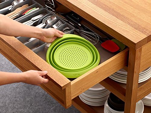 Lekue Collapsible Colander, 7 Inch - Compact Silicone Food Strainer