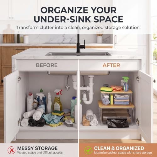 2-Pack Trash Bag Holder for Kitchen, Acrylic Trash Bag Dispenser