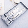 TIHOOD Set of 2 Rustic Wedding Cake Knife and Serving Set with Twine