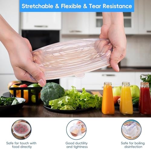 Reusable Silicone Stretch Lids, 6-Piece Set