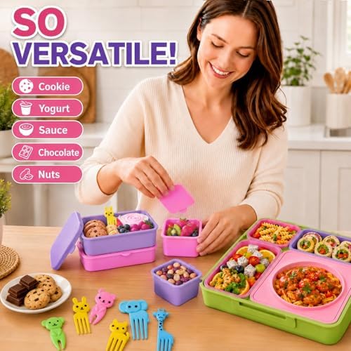XANGNIER 4 Pack Silicone Lunch Containers Compatible with OmieBox