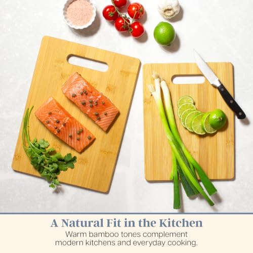 Totally Bamboo Cutting Board Set, 2 Reversible Cutting Boards for