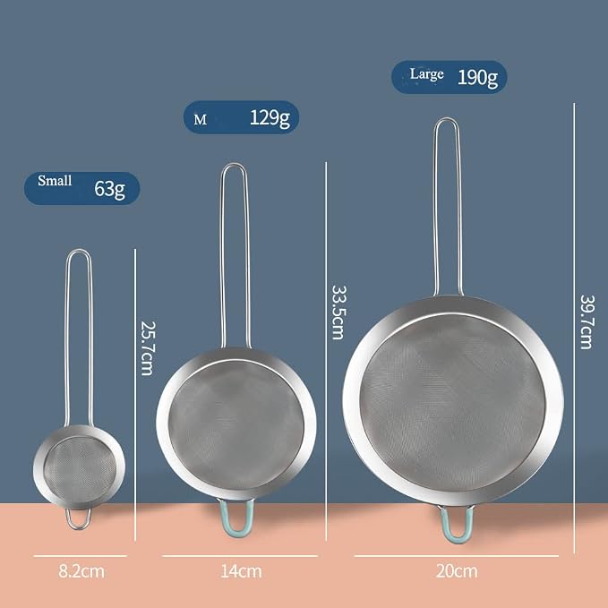 304 Stainless Steel 3.15 inch Fine Mesh Strainers - Image 6