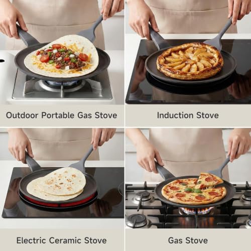 JEETEE Nonstick Crepe Pan, 9.5 Inch Titanium Pancake Pan