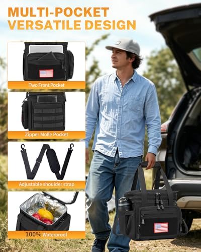 Gafetrey Tactical Lunch Box for Men - Large Lunch Bag Double Deck