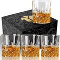 OPAYLY Whiskey Glasses Set of 4, Rocks Glasses, 10 oz Old Fashioned