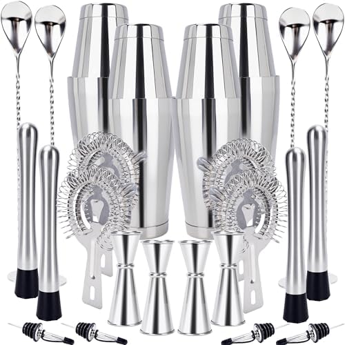 24 Pcs Shaker Set Stainless Steel Cocktail Drink 18 oz&28 oz Shaker