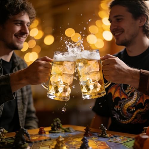 Juome DND Dice Shape Silicone Ice Cube Mold for Whisky, Ice Cube Tray