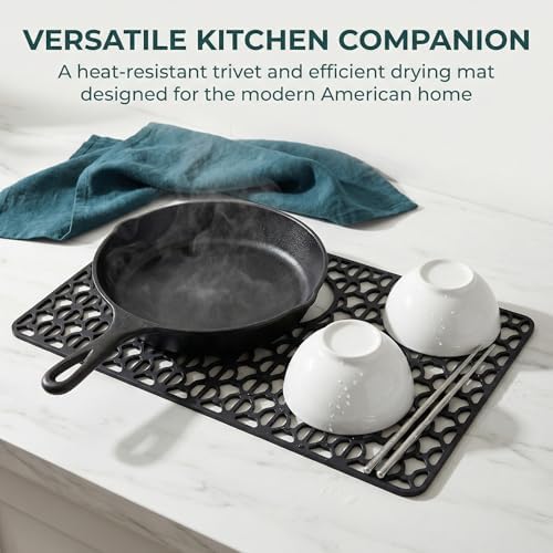 26x14 Black Silicone Kitchen Sink Protector Mat