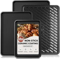 Nonstick Baking Sheet Set with Cooling Rack, 4-Piece Cookie Sheets for