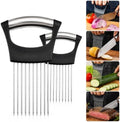 2 PC Stainless Steel Onion Slice Holder, Lemon Slicer Vegetable