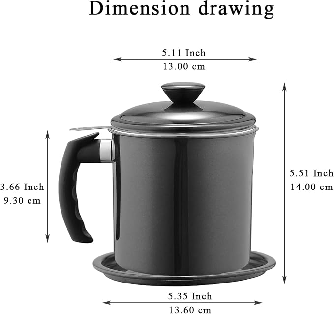 Kyraton Black Bacon Grease Container - Image 2
