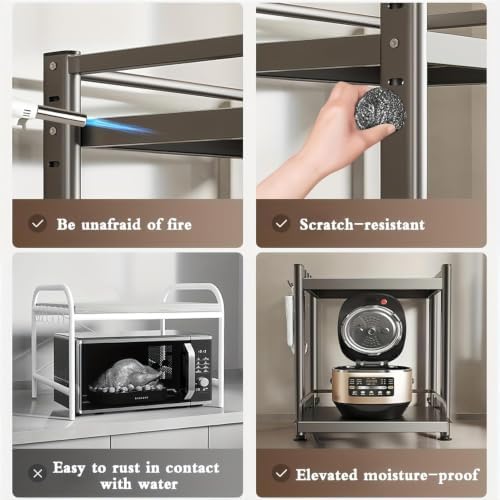 22.83X23.22IN 2-Tier Expandable Microwave Bakers Rack