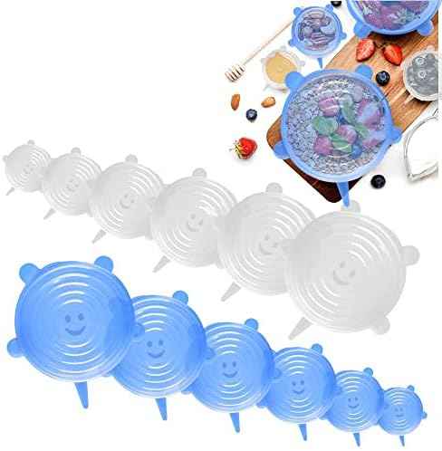 TESUE Reusable Silicone Stretch Lids, 12 Pack