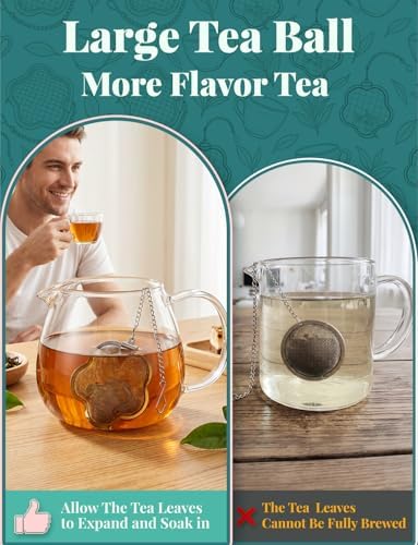 2 Pack Tea Infuser for loose tea,2.3 inch Flower Design Stainless