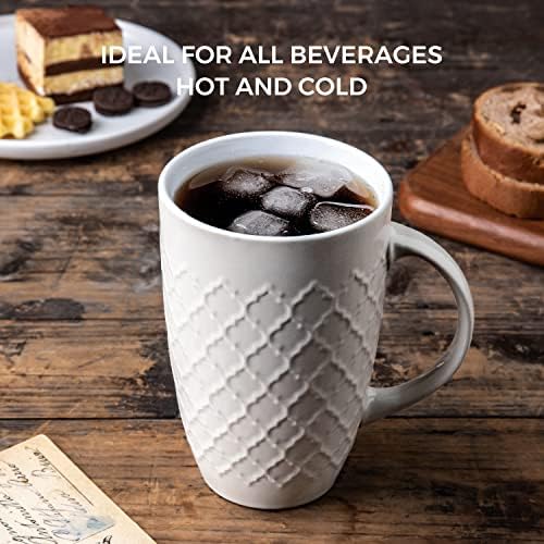 AmorArc 20 oz Large Coffee Mugs Set of 6, Tall Ceramic Coffee