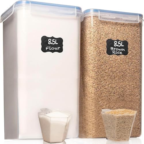2 PC (8.5L / 287 Oz) Extra Large Pantry Flour Sugar Storage Containers