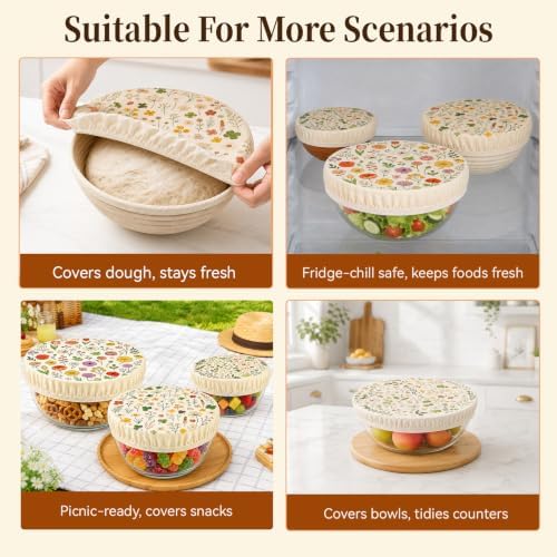 Reusable Beeswax Bowl Covers, 3 Pack, 12/10/8 Inch