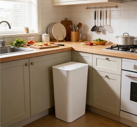 Compact Push-in Trash Can with Lid - Image 2