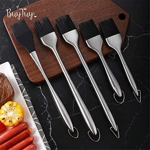 5Pcs Silicone Basting Brushes Heat Resistant BPA Free Stainless Steel