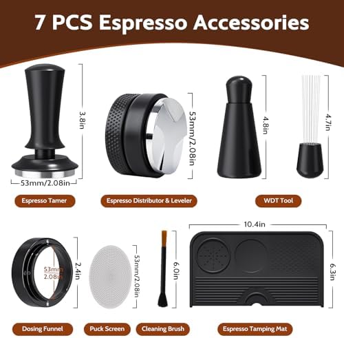 ENLOY 7 PCS Espresso Accessories, WDT Tool Espresso Machine Tamper